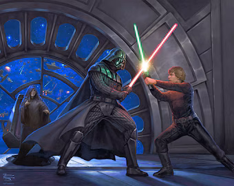 Lightsaber Battle Scene Fabric