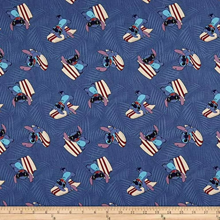 Lilo & Stitch Surfboard Print Cotton Fabric