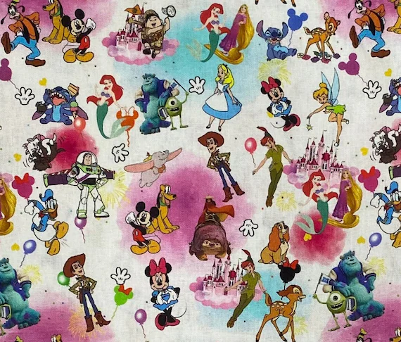 Pixar Character Medley Fabric