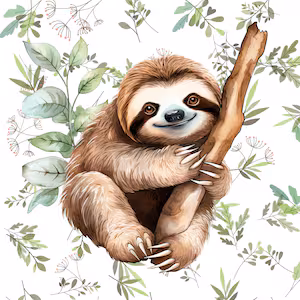 Sloth Fabric - Cute Print Material for Cozy Crafting Projects