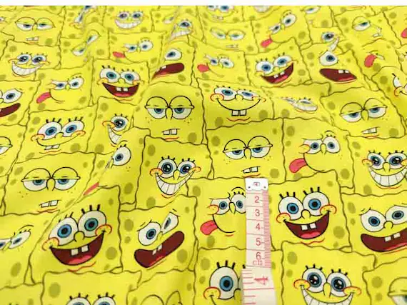 SpongeBob Faces Flannel Fabric